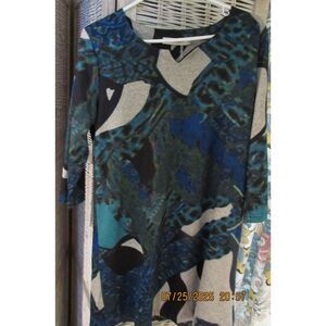 Simply Couture size xl dress animal print blue gray black nwt lined